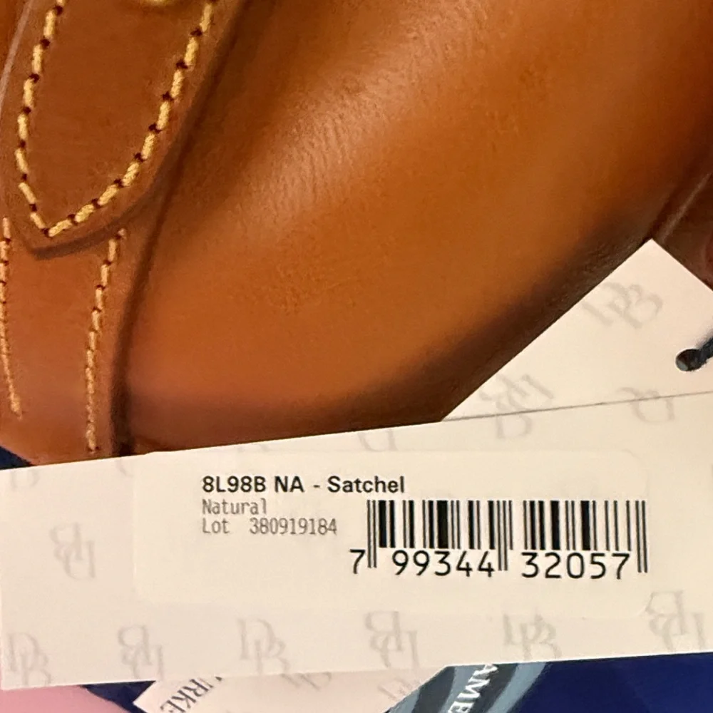 Dooney & Bourke Caramel Leather Satchel with Tassel - Picture 9 of 13